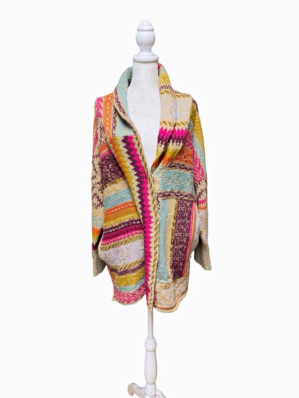 Pilcro Anthropologie Women’s M/L Multicolor Fair Isle Open Front Cardigan